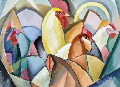 William Scharff (1886-1959) Hønsebillede 1917 William Scharff (1886-1959) Hønsebillede 1917