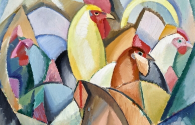 William Scharff (1886-1959) Hønsebillede 1917 William Scharff (1886-1959) Hønsebillede 1917