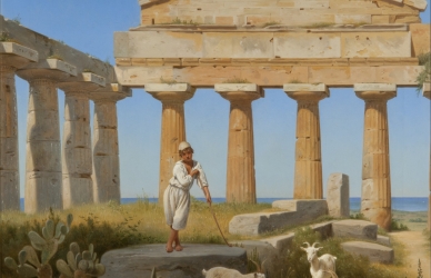 Constantin Hansen, Athenatemplet i Paestum 1841 Constantin Hansen, Athenatemplet i Paestum 1841